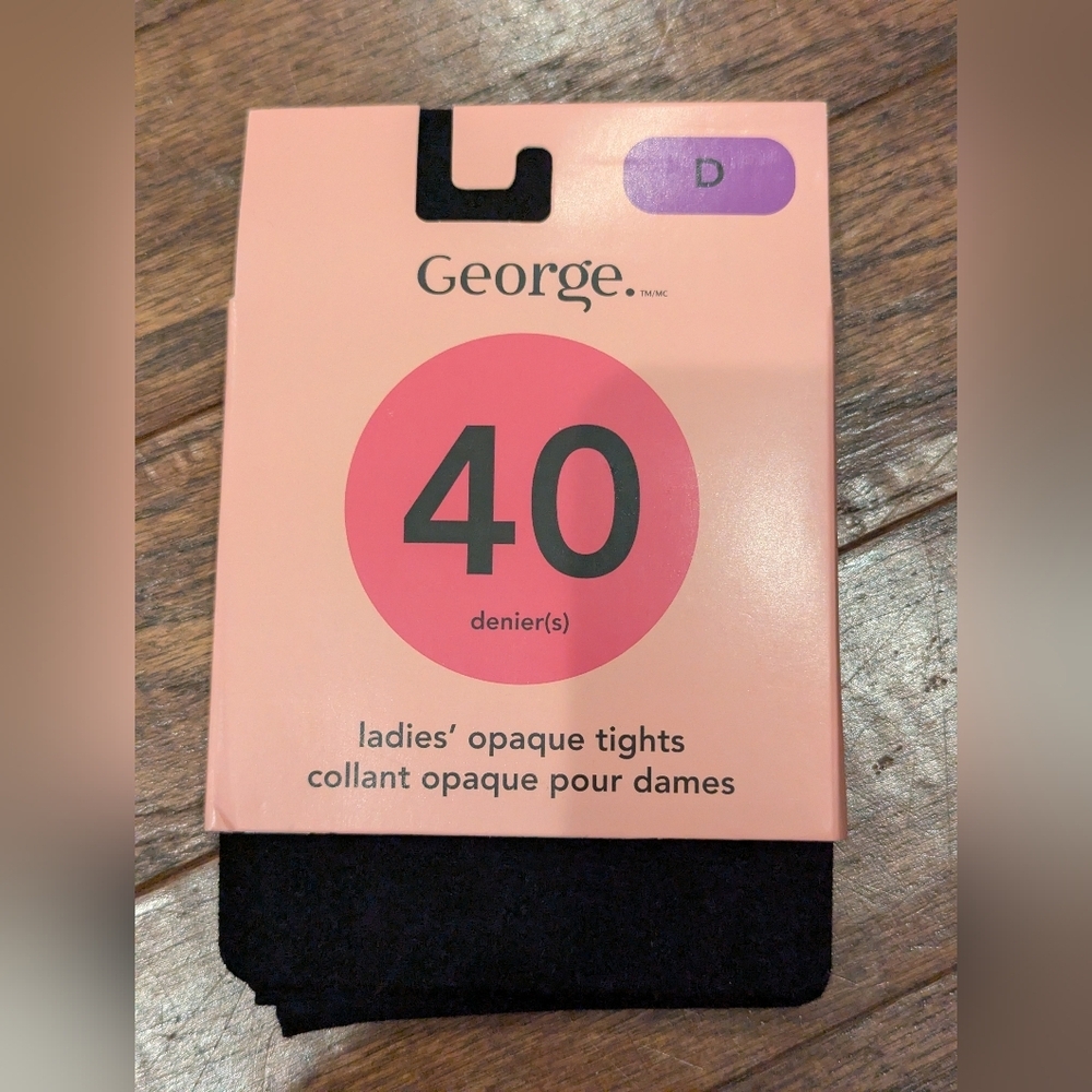 Black Tights Ladies Black Opaque Tights Size L/XL By George